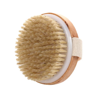 Zynerae Natural Bristle Body Brush – Exfoliating Wet & Dry Bath Massager.