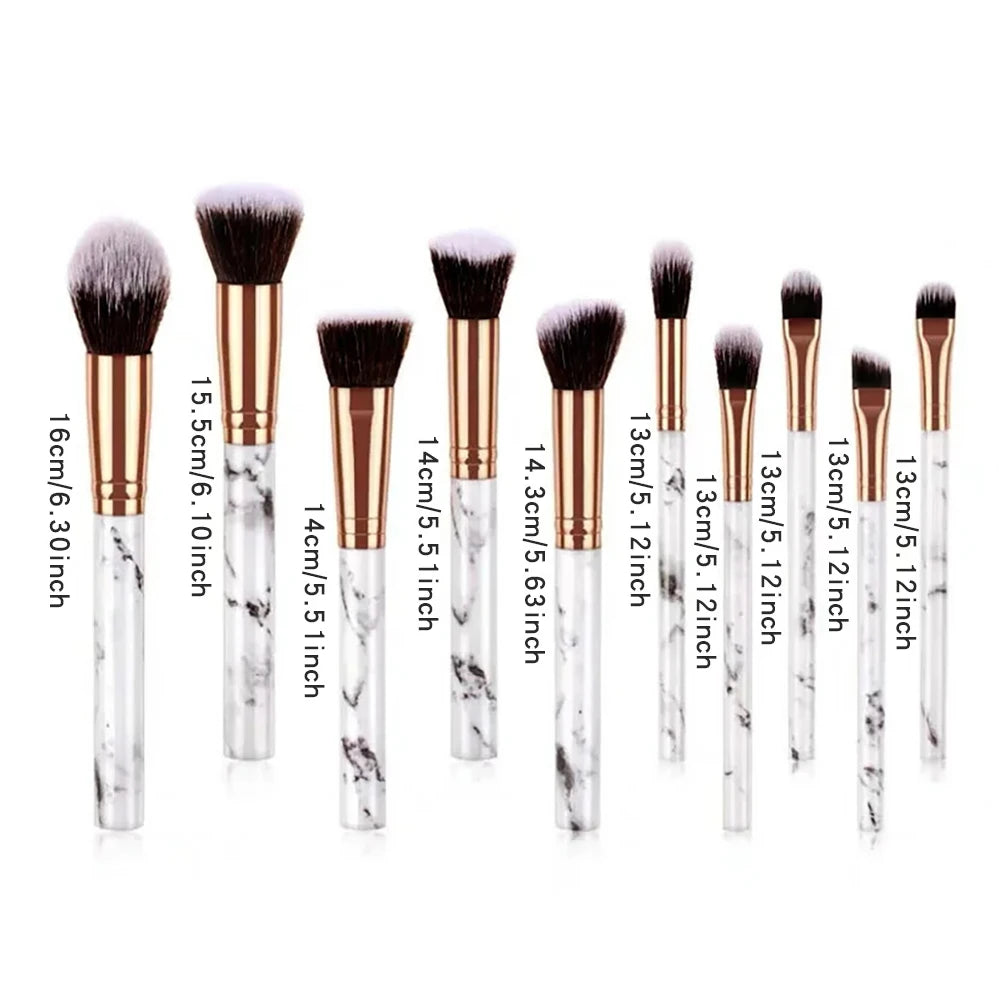 Zynerae 10-Piece Makeup Brush Set — Face & Eye Blending Kit