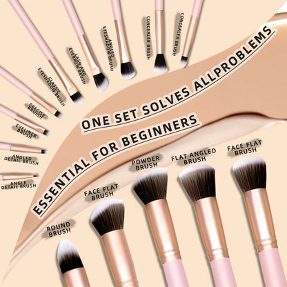 Zynerae 25PC Professional Makeup Tool Set – Brushes, Sponges & Accessories.