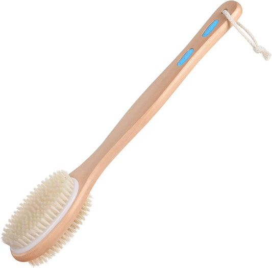 Zynerae Long Handle Body Brush – Exfoliating & Massage Double-Sided Shower Scrubber