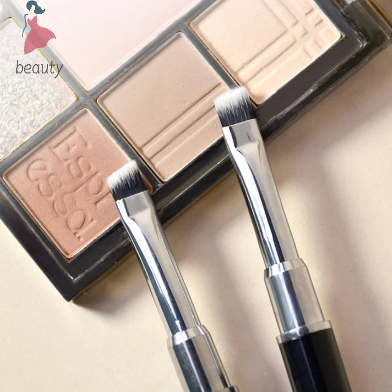 Zynerae Dual-Ended Eyebrow Brush — Angled & Spoolie with Protective Lid