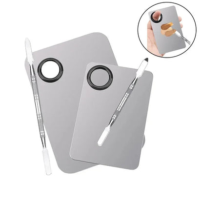 Zynerae Stainless Steel Makeup Mixing Palette with Spatula.
