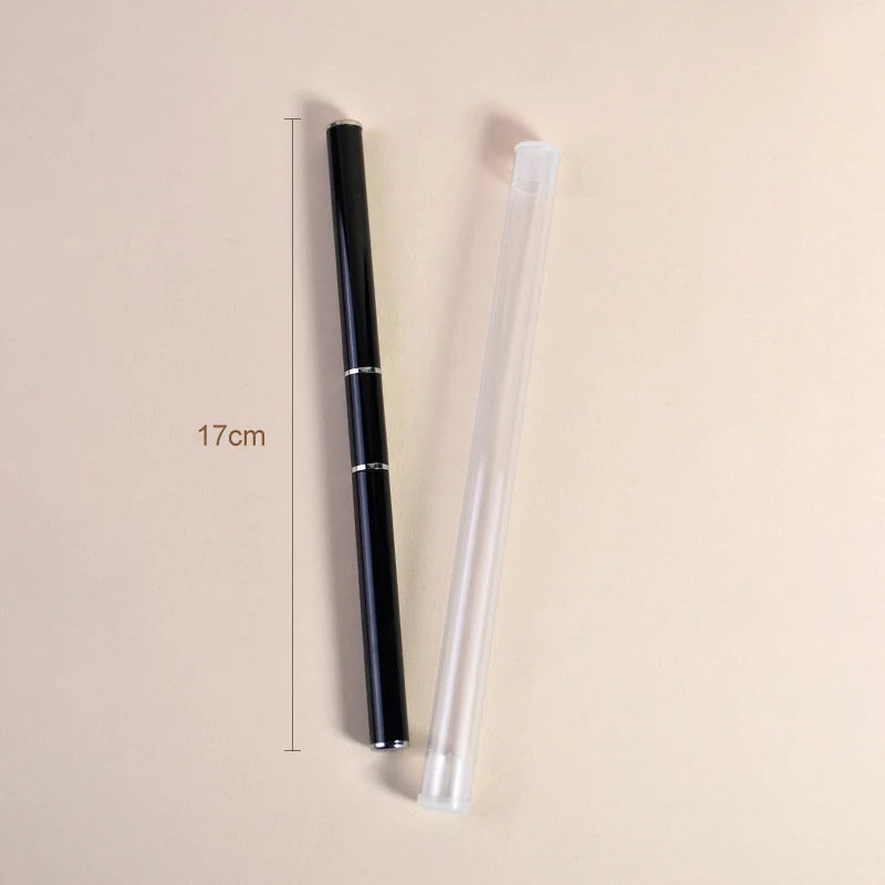 Zynerae Dual-Ended Eyebrow Brush — Angled & Spoolie with Protective Lid