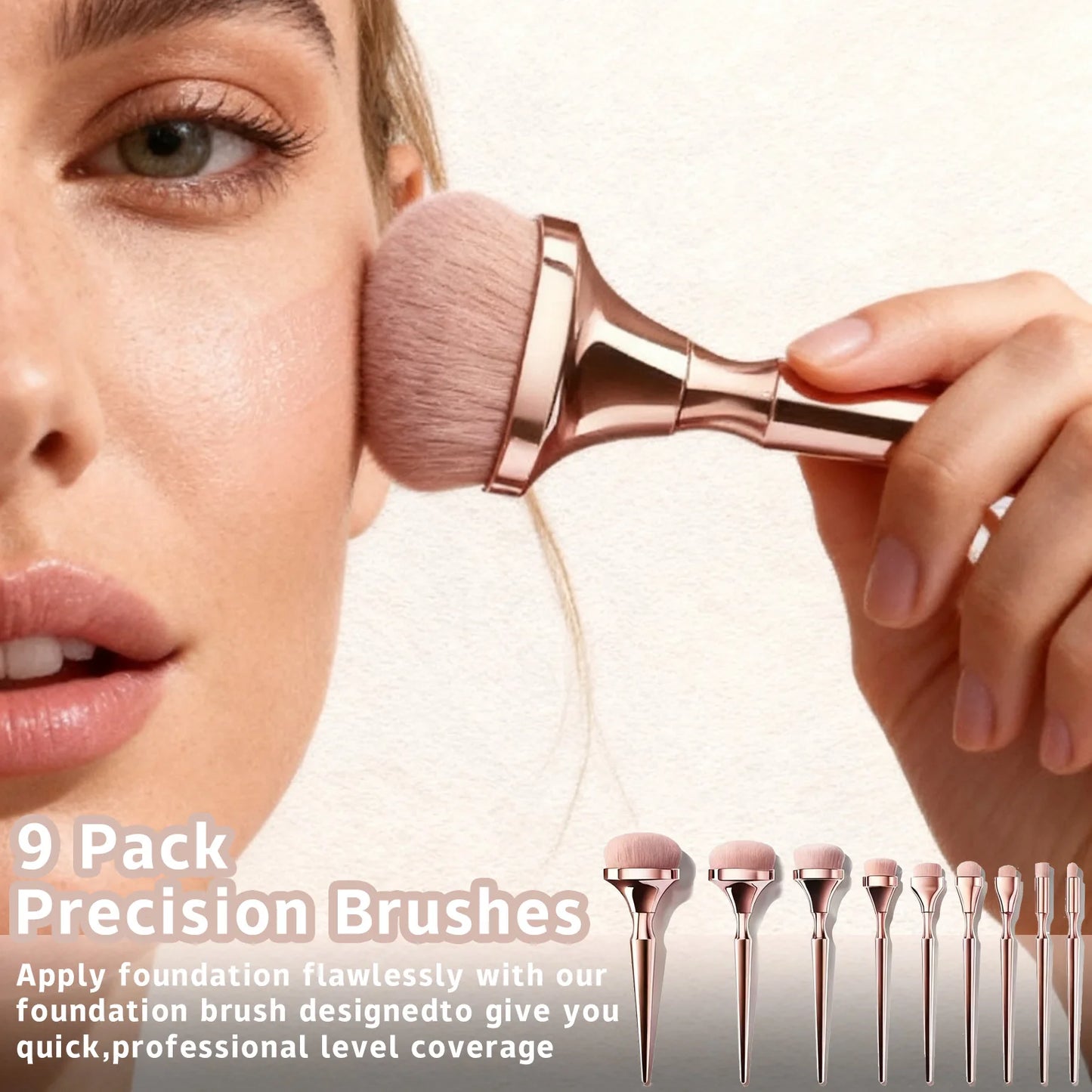 Zynerae Powder Blush & Blending Brush Set – Professional Makeup Tools with Bag