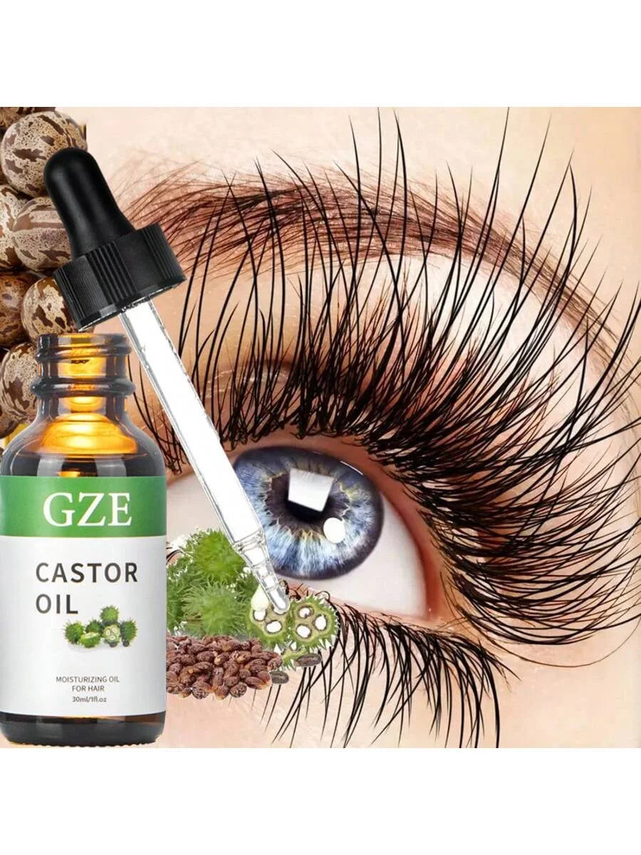 GZE Organic Castor Oil 1oz | 100% Pure Cold Pressed Hexane Free | Lash, Brow & Hair Growth | Skin Moisturiser