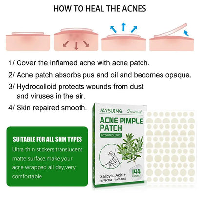 Invisible Hydrocolloid Acne Patch With Tea Tree Oil. 144 pcs.