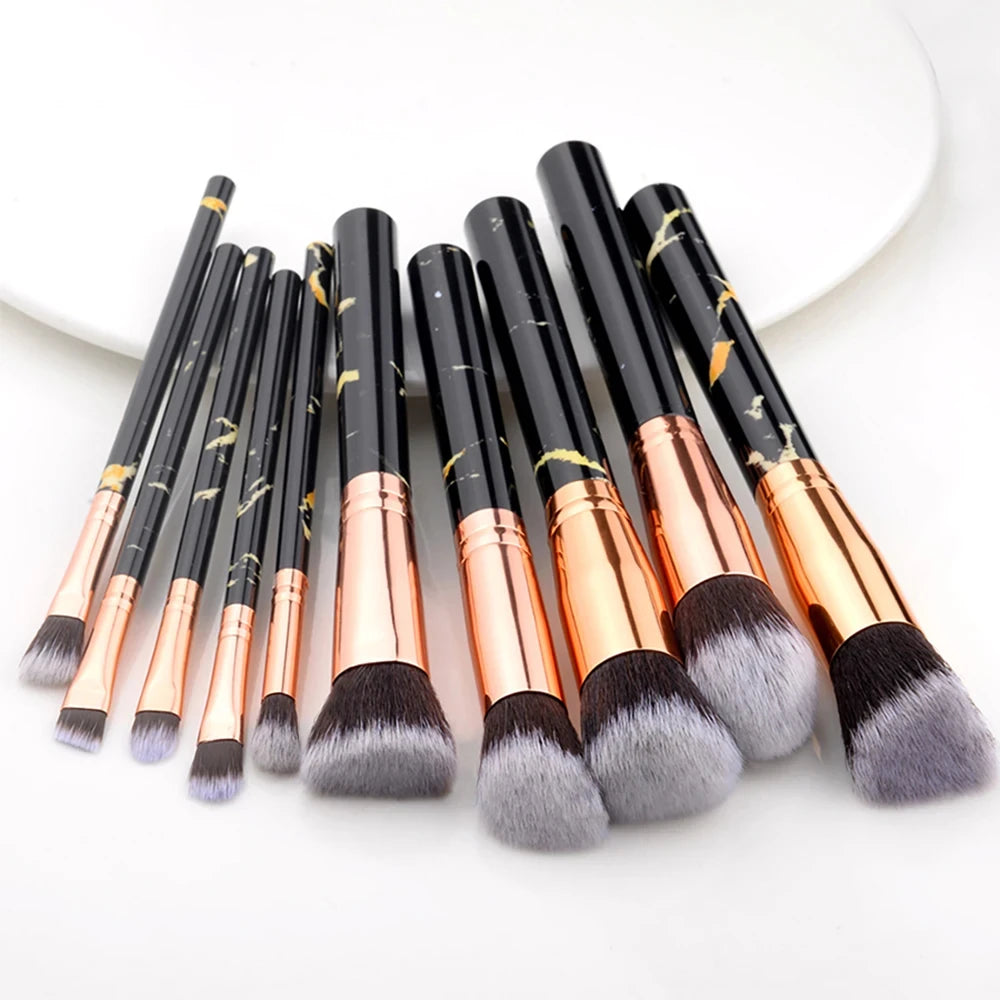 Zynerae 10-Piece Makeup Brush Set — Face & Eye Blending Kit