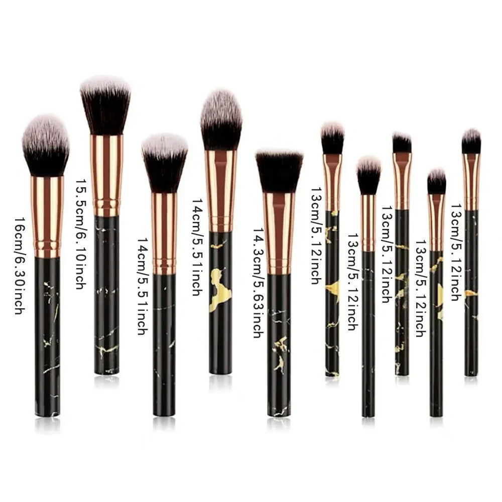 Zynerae 10-Piece Makeup Brush Set — Face & Eye Blending Kit