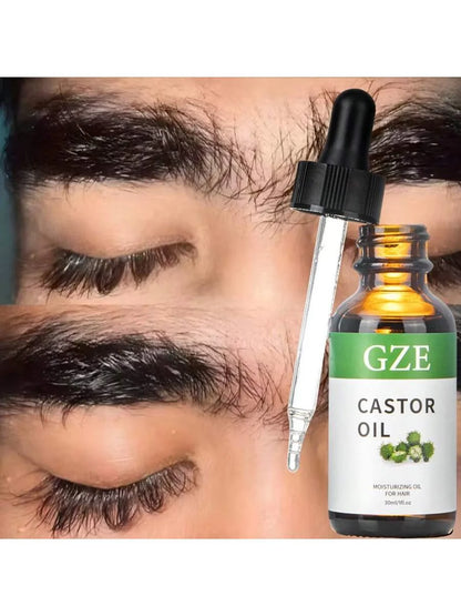 GZE Organic Castor Oil 1oz | 100% Pure Cold Pressed Hexane Free | Lash, Brow & Hair Growth | Skin Moisturiser