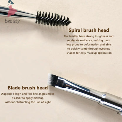 Zynerae Dual-Ended Eyebrow Brush — Angled & Spoolie with Protective Lid.