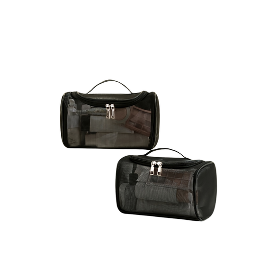 Zynerae Large Transparent Mesh Cosmetic Bag – Travel Makeup Organizer