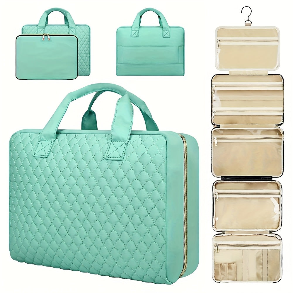 Zynerae 2-in-1 Large Cosmetic & Toiletry Bag – Travel Makeup Organizer (2PCS)