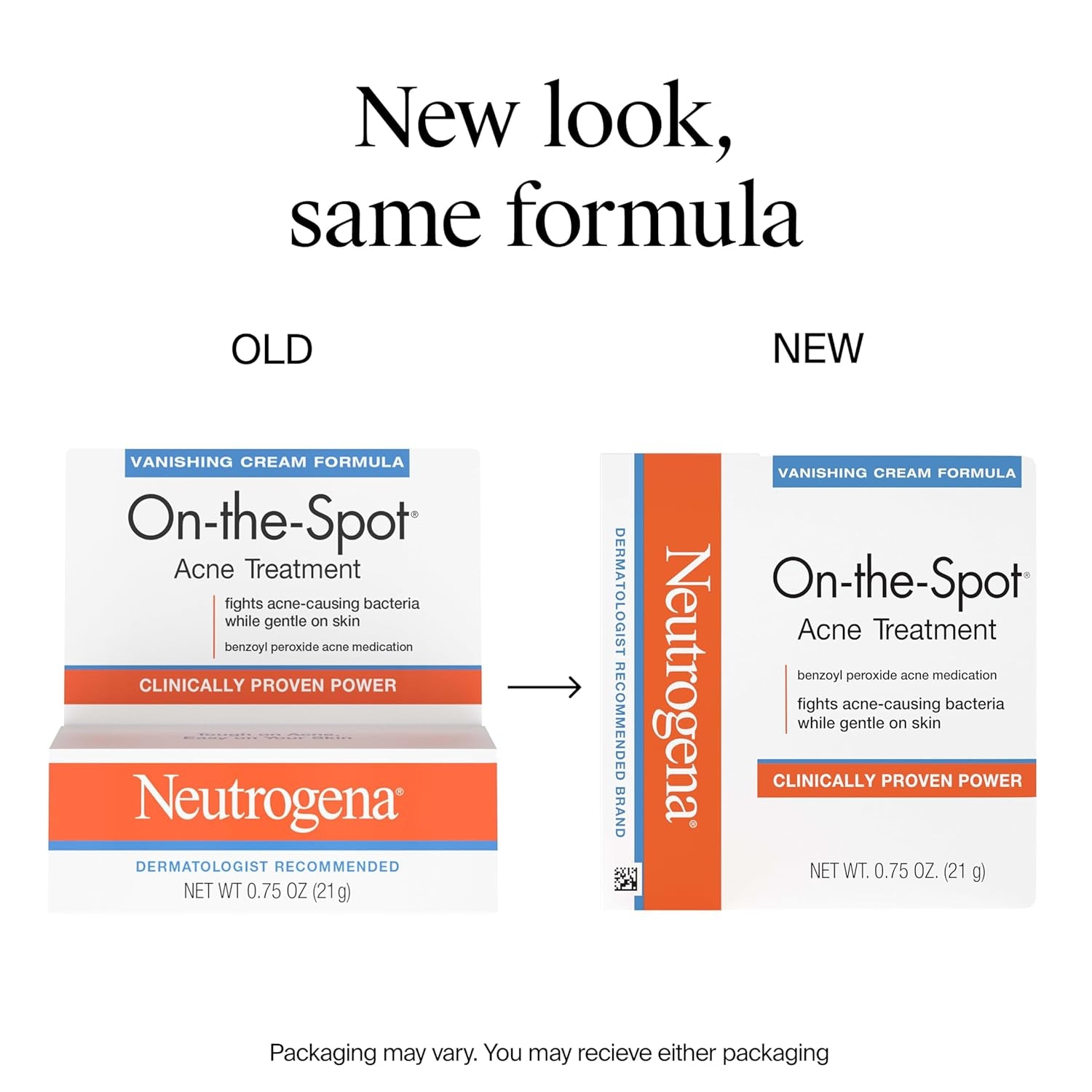 On-The-Spot Acne Spot Treatment Cream with 2.5% Benzoyl Peroxide, 0.75-Ounce Tube