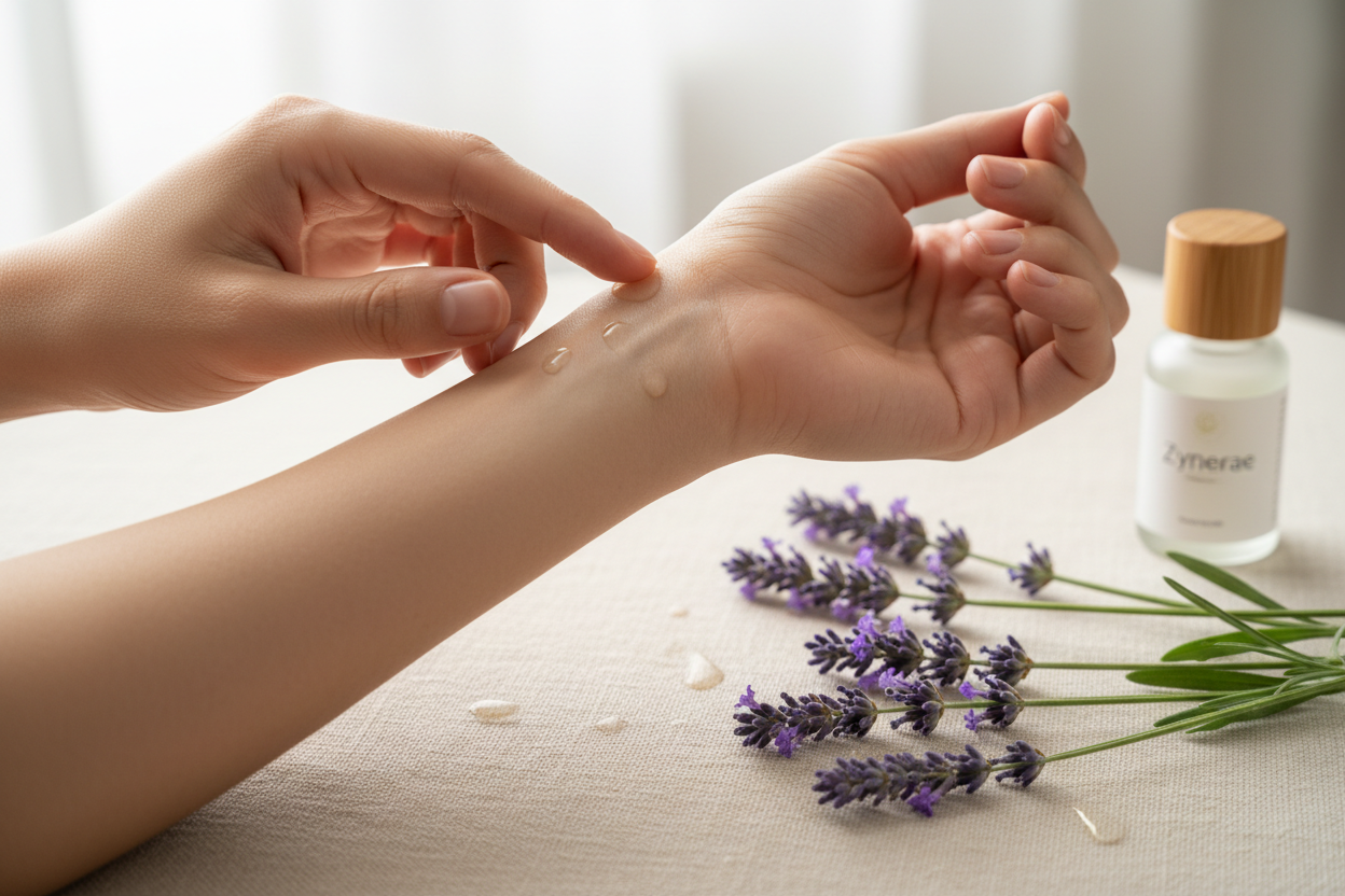 Applying Lavender Oil to Skin