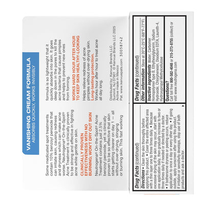 On-The-Spot Acne Spot Treatment Cream with 2.5% Benzoyl Peroxide, 0.75-Ounce Tube