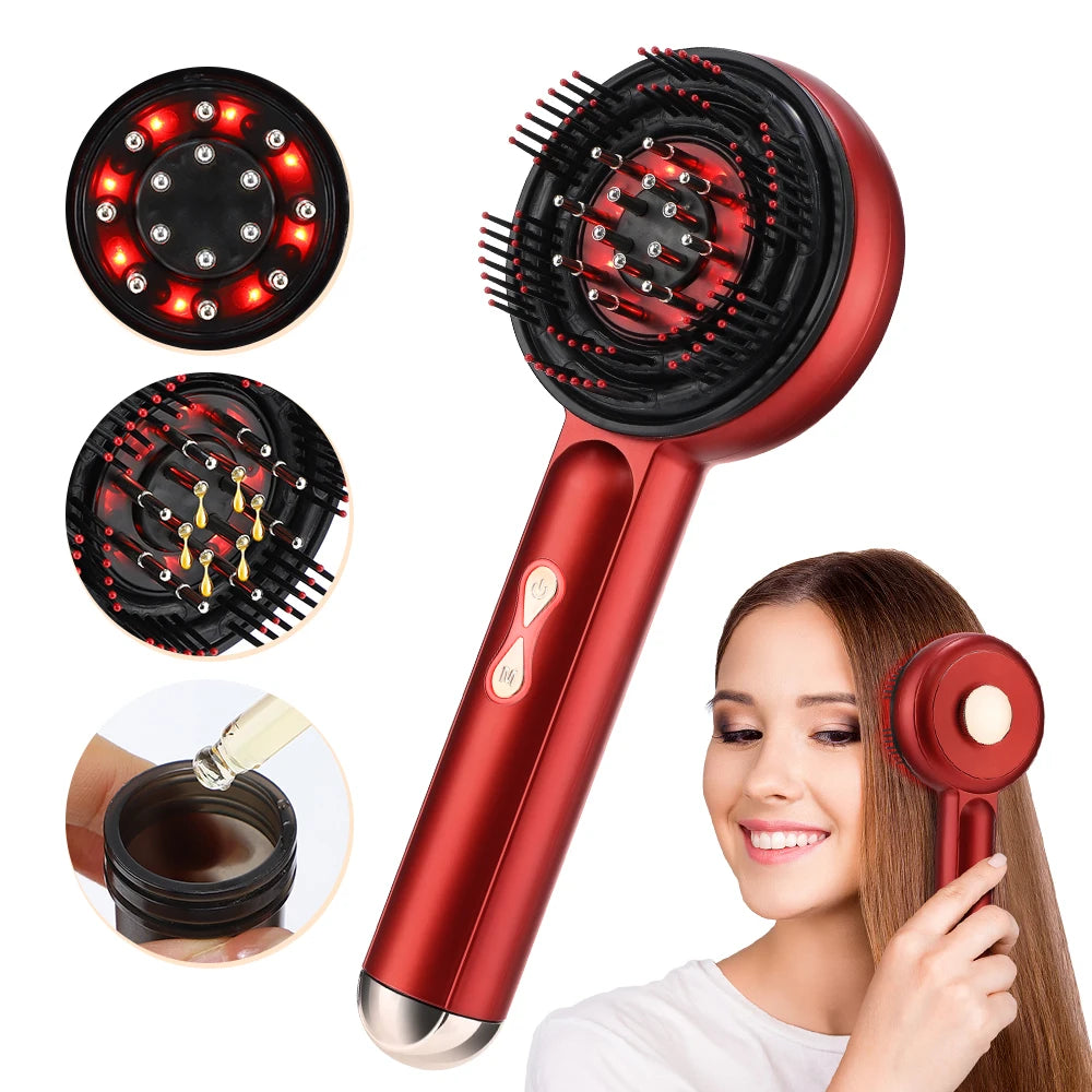 EMS Electric Head Massager — Scalp Hair Growth Comb with Light Therapy