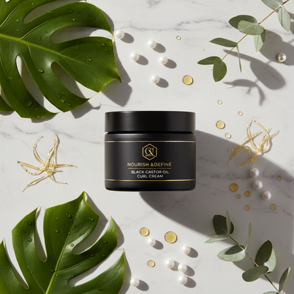 Black Castor Oil Curl Styling Cream with Collagen & Keratin – Moisturising Plant-Based Formula
