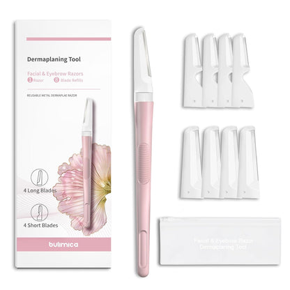 Dermaplane Razor for Women — Facial Hair Removal & Exfoliating Tool, 8 Blades