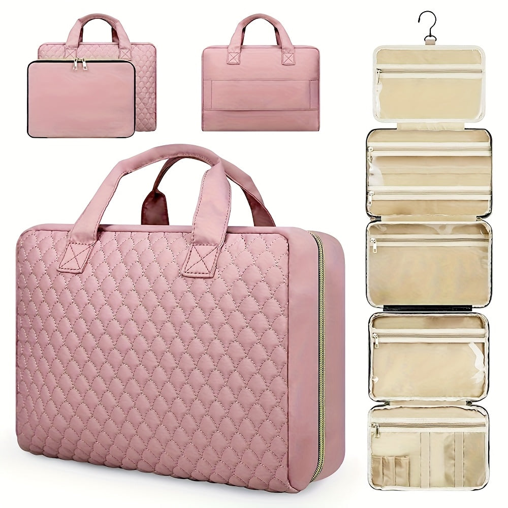 Zynerae 2-in-1 Large Cosmetic & Toiletry Bag – Travel Makeup Organizer (2PCS)