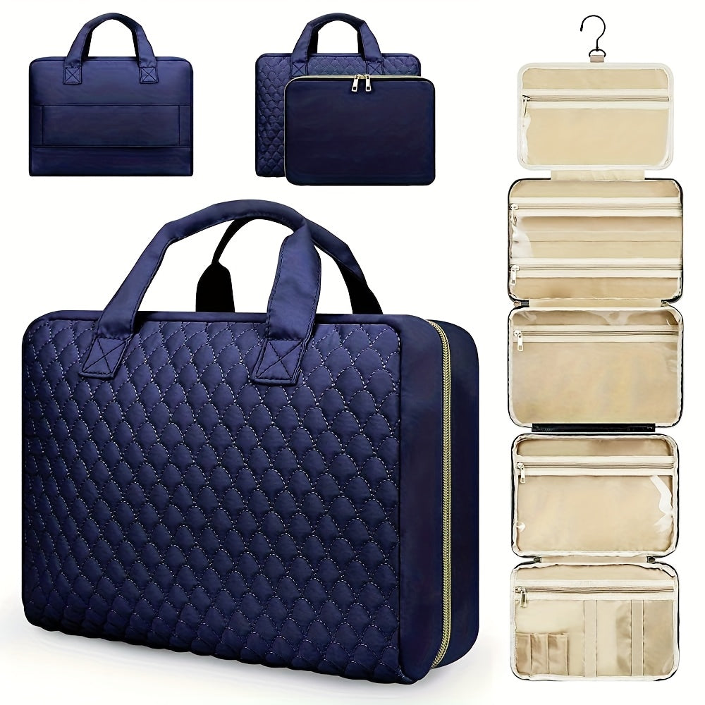 Zynerae 2-in-1 Large Cosmetic & Toiletry Bag – Travel Makeup Organizer (2PCS)