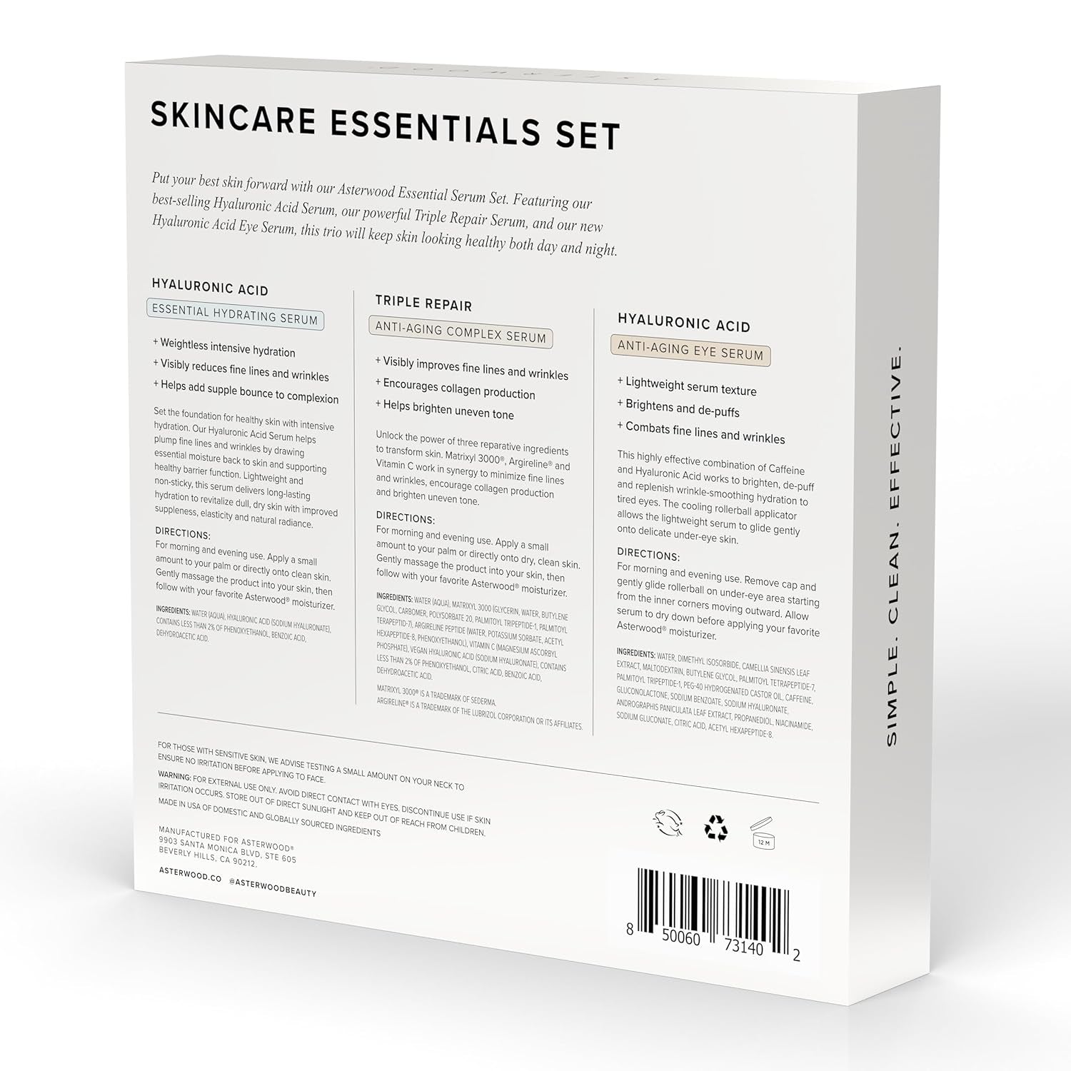 Skin Care Set — Hydrating & Anti-Aging with Hyaluronic Acid & Repair Serums