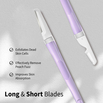 Dermaplane Razor for Women — Facial Hair Removal & Exfoliating Tool, 4 Blades