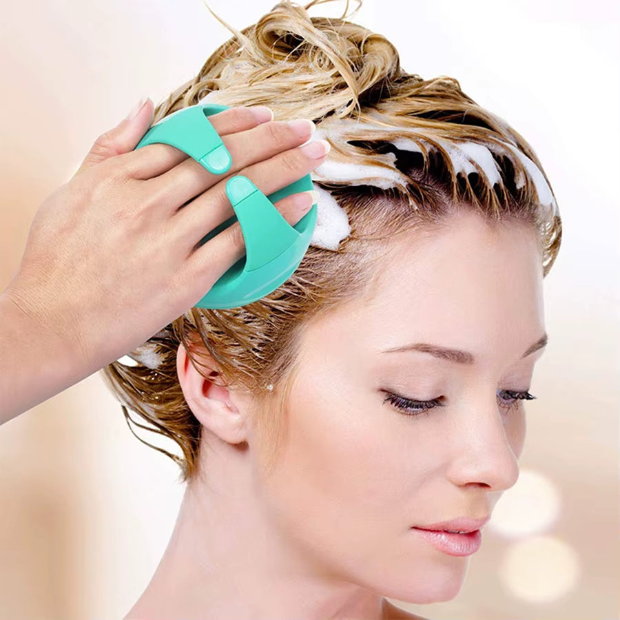 Silicone Scalp Massager Brush — Hair Washing Comb & Shower Scrubber