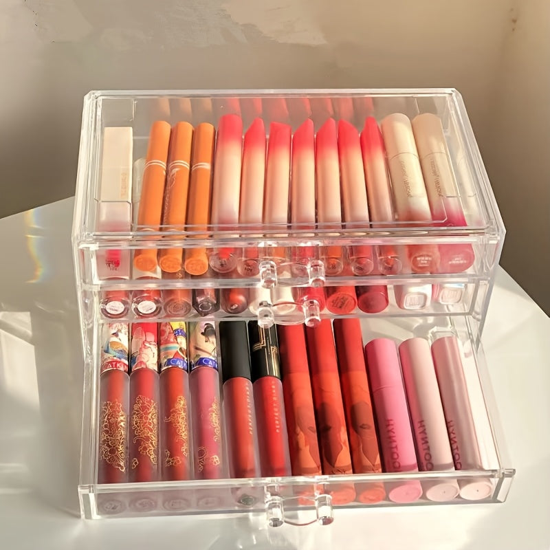 Zynerae 3/5-Tier Clear Acrylic Cosmetic Organizer – Dustproof Vanity Storage