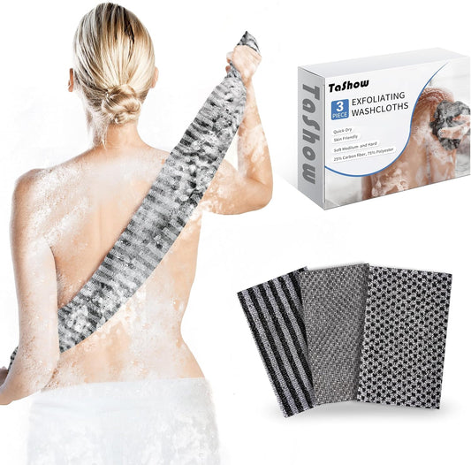 3 Pack Exfoliating Washcloths — Japanese & Korean Body Scrubbing Towels