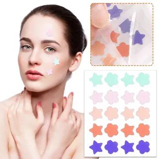 60 Pcs Hydrocolloid Pimple Patches with Tea Tree – Star and Flower Stickers.