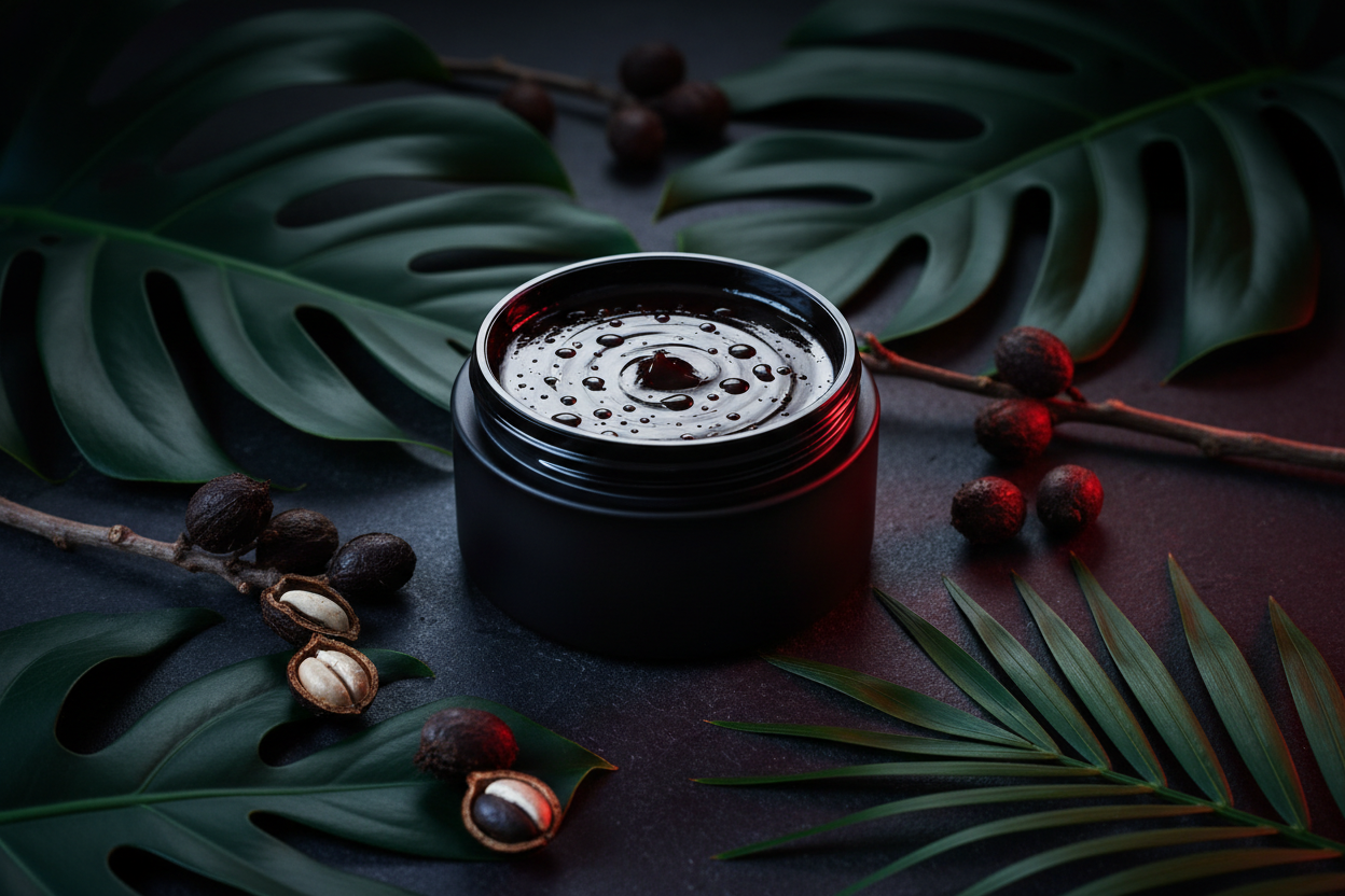 Jamaican Black Castor Oil hair cream tub - dark moody hero image