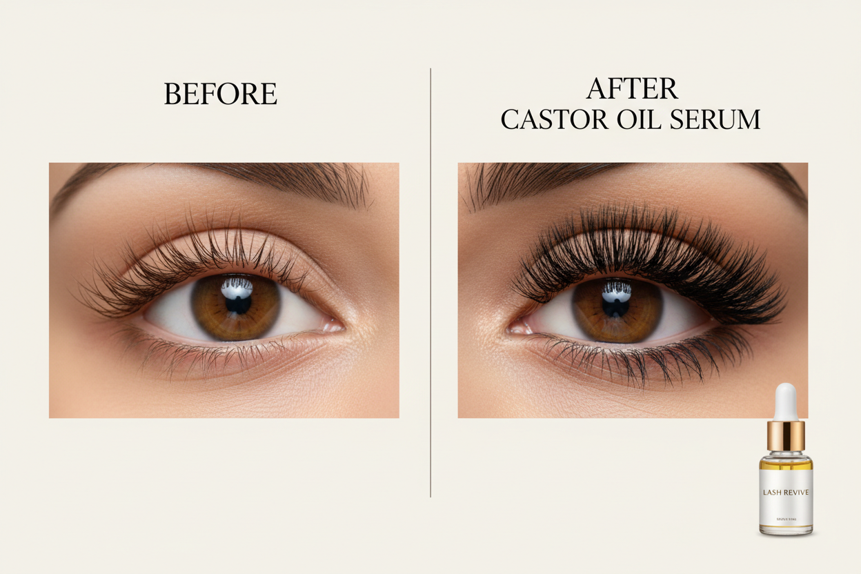 Eyelash before and after comparison