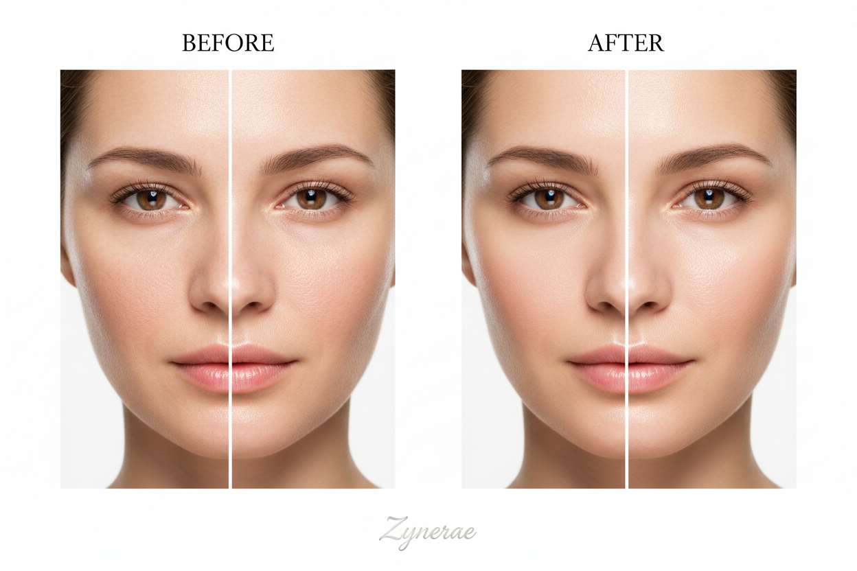 Zynerae Hyaluronic Acid Moisturising Cream – Before & After Comparison