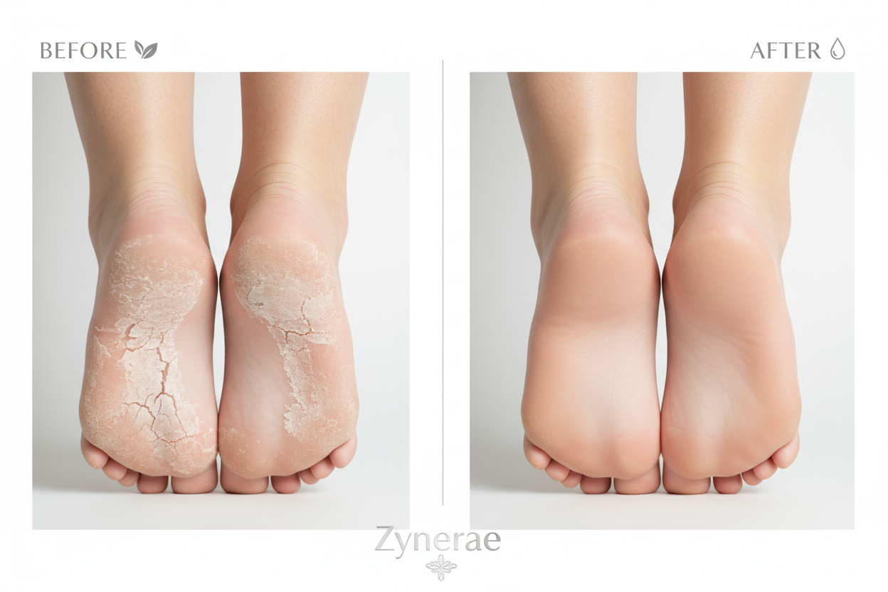Zynerae Salicylic Acid Foot Cream – Before & After Comparison