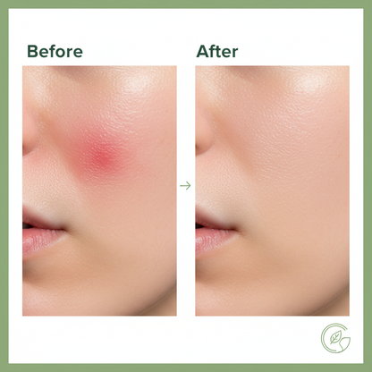 Before and after using Zynerae acne patches showing clear skin results
