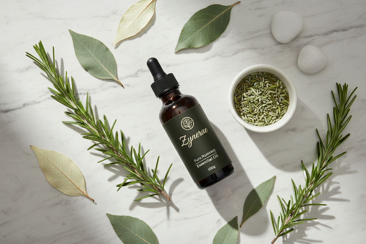 100% Pure Rosemary Essential Oil 100g - Hair, Scalp & Aromatherapy by Zynerae