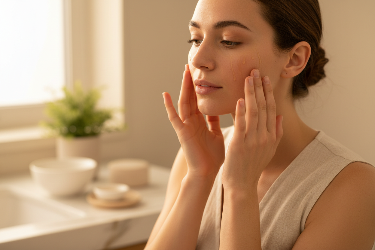Massaging Organic Castor Oil into skin - Zynerae