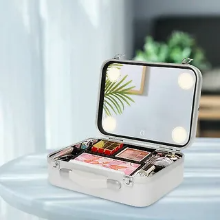 Travel Makeup Box with LED Mirror.