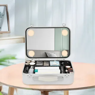 Travel Makeup Box with LED Mirror.